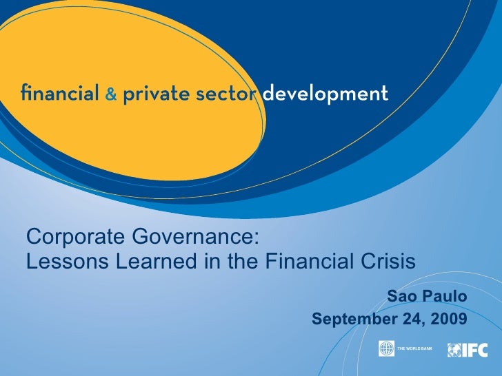 Corporate Governance Lessons From The Financial Crisis