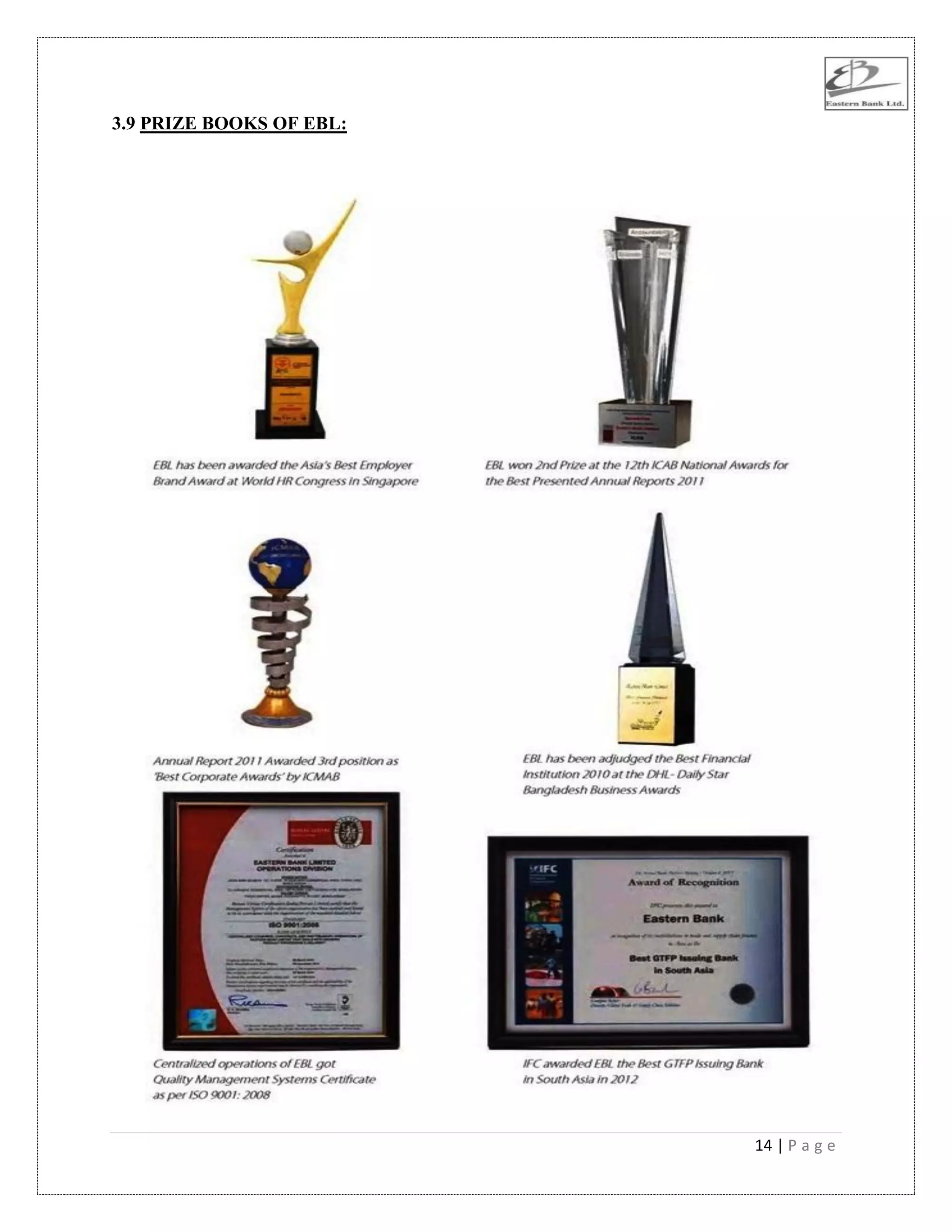 14 | P a g e
3.9 PRIZE BOOKS OF EBL:
 