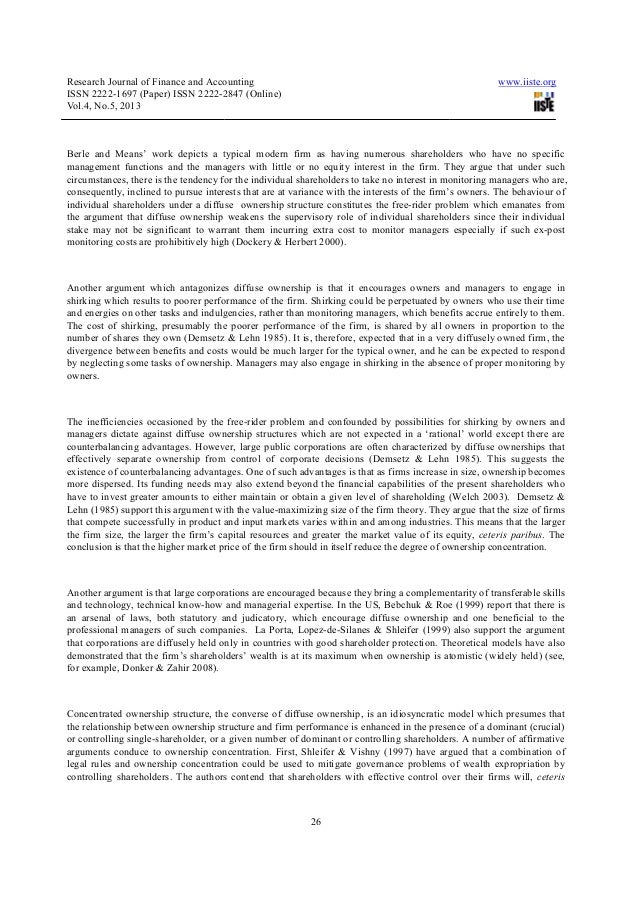 Thesis on corporate governance and firm performance