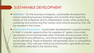 Corporate governance & sustainable development
