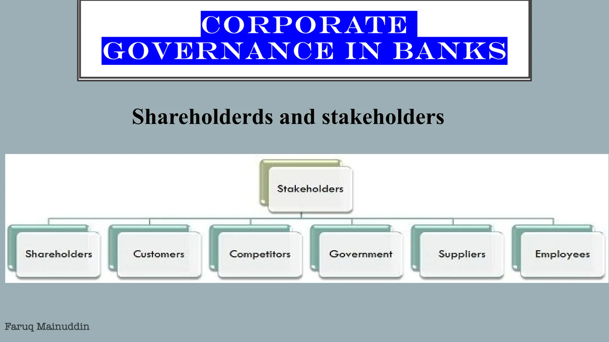 Shareholderds and stakeholders
 