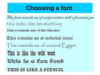 Choosing a font   