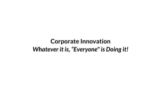 Corporate Innovation
Whatever it is, “Everyone" is Doing it!
 