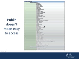 Public
doesn’t
mean easy
to access
© Claudio Foglini
 