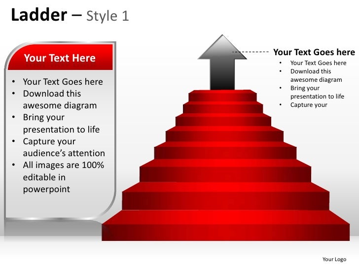 Corporate ladder hierarchy style 1 powerpoint presentation templates