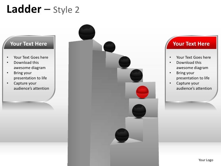 Corporate ladder hierarchy style 2 powerpoint presentation templates