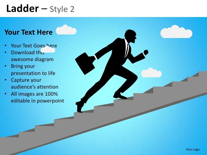 Corporate ladder hierarchy style 2 powerpoint presentation templates