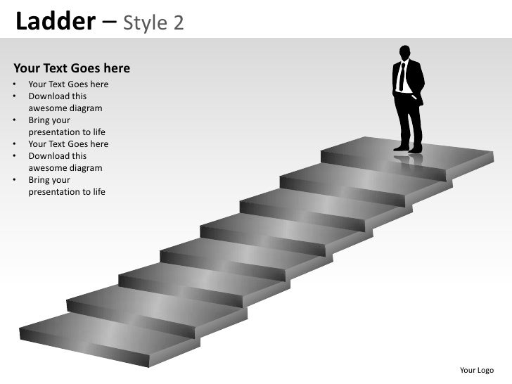 Corporate ladder hierarchy style 2 powerpoint presentation templates