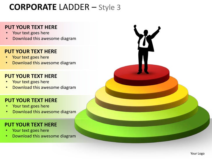 corporate ladder style 3 powerpoint presentation templates