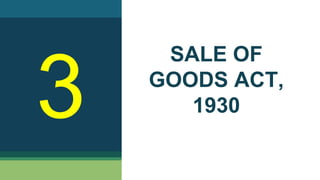 SALE OF
GOODS ACT,
19303
 