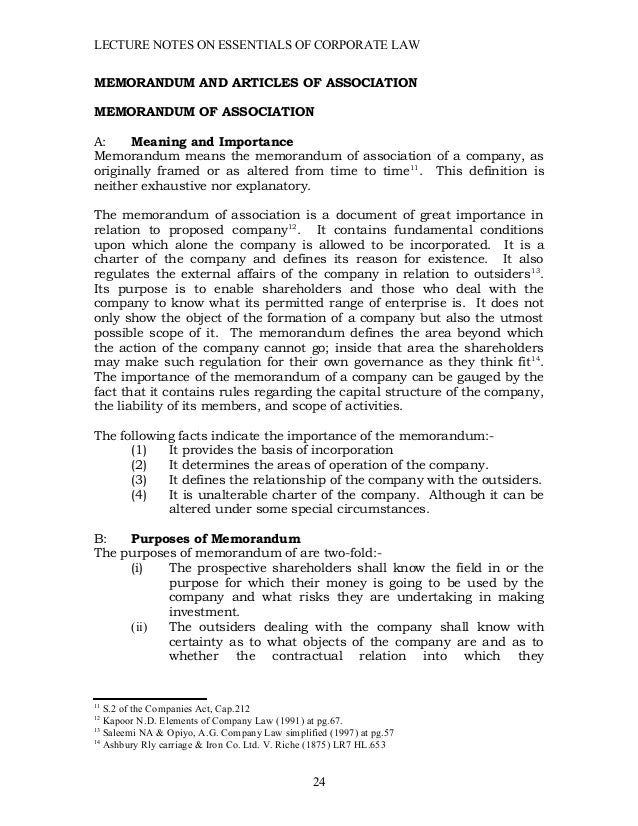Corporate Law Manual Mzumbe University