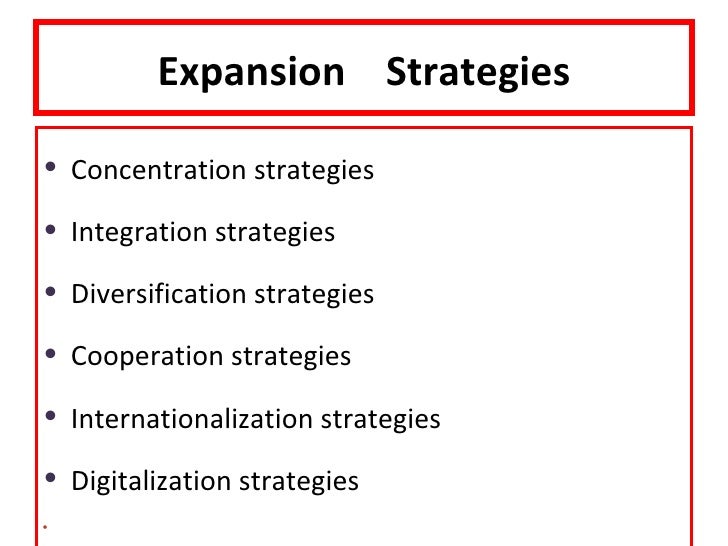 Growth strategy concentration and diversification