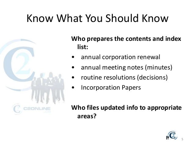 corporate minutes amp annual registration ppt