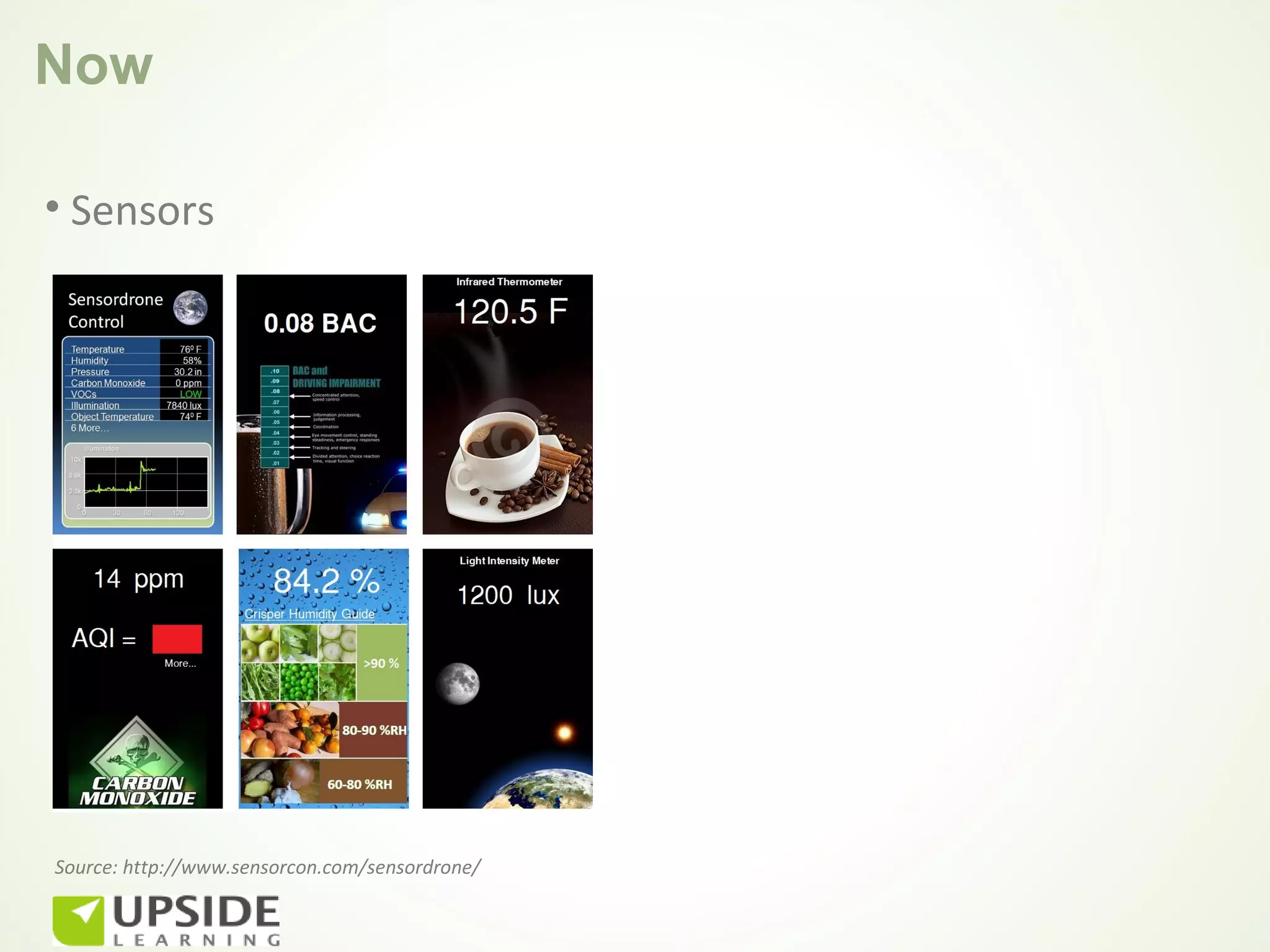 Now

• Sensors




Source: http://www.sensorcon.com/sensordrone/
 