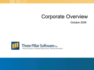 Corporate Overview April 5, 2010 