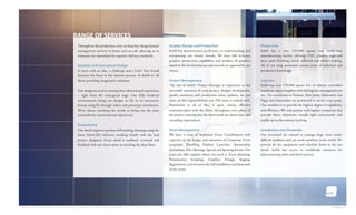 RANGE OF SERVICES
                                                                      Throughout the production cycle, we keep key design/project     Graphic Design and Production                                     Production
                                                                      management services in-house and on-call, allowing us to        kubik has demonstrated proficiency in understanding and           kubik has a new 135,000 square foot world-class
                                                                      maintain our reputation for superior delivery standards.        interpreting our clients’ brands. We have full in-house           manufacturing facility, offering CNC, plastics, high-end
                                                                                                                                      graphics production capabilities and produce all graphics         spray paint finishing, metal, millwork and cabinet making.
                                                                      Ideation and Conceptual Design                                  based on the finished layouts and artwork on approval by our      All of our shop personnel possess years of technical and
                                                                      It starts with an idea, a challenge and a brief. Your brand     clients.                                                          production knowledge.
                                                                      becomes the focus in the ideation process. At kubik it's all
                                                                      about providing imaginative solutions.                          Project Management                                                Logistics
                                                                                                                                      The role of kubik's Project Manager is imperative to the          kubik has over 170,000 square feet of climate controlled
                                                                      Our designers excel at creating three-dimensional experiences   successful execution of every project. Budget development,        warehouse space complete with full logistics management on
                                                                      – right from the conceptual stage. Our fully rendered           quality assurance and production status updates, are just         site. Our warehouses in Toronto, New Jersey, Edmonton, Las
                                                                      environments bring our designs to life in an interactive        some of the responsibilities our PM team is tasked with.          Vegas and Amsterdam are positioned to service your needs.
                                                                      format using fly-through videos and prototype simulations.      Paramount to all of this, is open, timely, effective              Our mandate is to provide the highest degree of expediency
                                                                      We’re always watching the trends to bring you the most          communication with the client, throughout every phase of          and efficiency. We only partner with logistic companies that
                                                                      extraordinary environmental experiences.                        the project, ensuring that the client needs are always met, and   provide direct shipments, handle tight turnarounds and
                                                                                                                                      exceeding expectations.                                           enable up-to-the-minute tracking.
                                                                      Engineering
                                                                      Our detail engineers produce full working drawings using the    Event Management                                                  Installation and Dismantle
                                                                      latest AutoCAD software, working closely with the lead          We have a team of dedicated Event Coordinators with               Our personnel are trained to manage large crews under
                                                                      project designers. Every detail is outlined, reviewed and       expertise in the design and execution of Corporate Event          difficult deadlines and can work anywhere in the world. We
                                                                      finalized with our clients prior to reaching the shop floor.    programs. Handling Product Launches, Sponsorship                  provide all site equipment and schedule down to the last
                                                                                                                                      Activations, Sales Meetings, Special and Sporting Events. Our     detail. kubik has access to worldwide resources for
                                                                                                                                      team can offer support where you need it: Event planning,         subcontracting labor and show services.
                                                                                                                                      Presentation Scripting, Graphics Design, Staging,
                                                                                                                                      Registration, and of course the full installation and dismantle
                                                                                                                                      of the event.




© 2008 kubik inc. All rights reserved. 'kubik', 'think kubik' and 'beyond imagination' are registered trademarks of kubik Inc.                                                                                                                              thinkubik.com
 