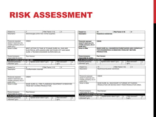 RISK ASSESSMENT
 