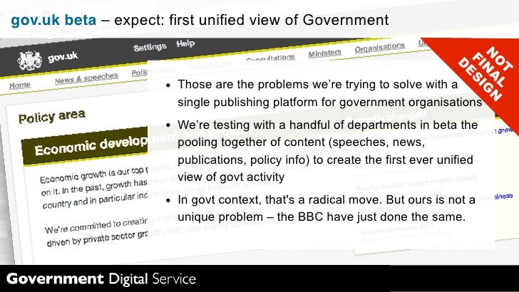 Gov.uk Beta - Corporate platform