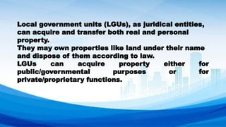 Comprehensive Overview of Local Government Units' Corporate Powers and ...