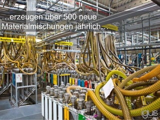 …erzeugen über 500 neue
Materialmischungen jährlich…
 