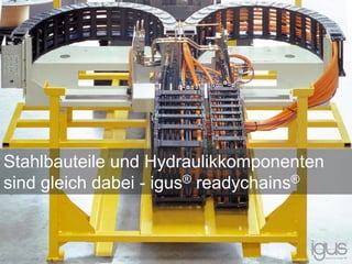 Stahlbauteile und Hydraulikkomponenten
sind gleich dabei - igus® readychains®
 