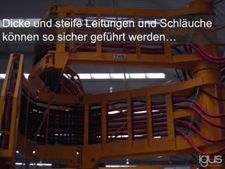 Dicke und steife Leitungen und Schläuche
können so sicher geführt werden…
 