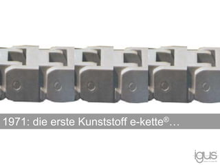1971: die erste Kunststoff e-kette®…
 