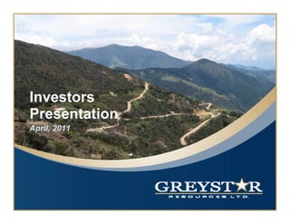 Investors
Presentation
April,
A il 2011
 