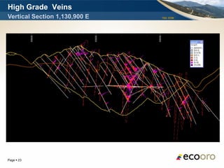 High Grade Veins
Vertical Section 1,130,900 E   TSX: EOM




Page  23
 