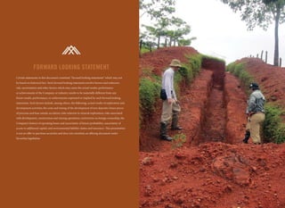 CALIBREMINING.COM    2




                FORWARD LOOKING STATEMENT
Certain statements in this document constitute “forward looking statements” which may not
be based on historical fact. Such forward looking statements involve known and unknown
risk, uncertainties and other factors which may cause the actual results, performance
or achievements of the Company, or industry results to be materially different from any
future results, performance, or achievements expressed or implied by such forward looking
statements. Such factors include, among others, the following: actual results of exploration and
development activities; the costs and timing of the development of new deposits; future prices
of precious and base metals; accidents; risks inherent in mineral exploration; risks associated
with development, construction and mining operations; restrictions on foreign ownership; the
Company’s history of operating losses and uncertainty of future profitability; uncertainty of
access to additional capital; and environmental liability claims and insurance. This presentation
is not an offer to purchase securities and does not constitute an offering document under
Securities legislation.
 