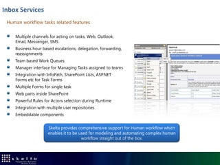 SAP Connector
   Connect to SAP system
   Read data from SAP system by using tables
   Read data from SAP system by calling BAPIs/RFCs
   Update data in SAP system by calling BAPIs/RFCs
 