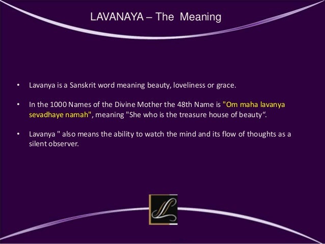 Lavanya Name Meaning In Tamil Corporate presentation Lavanya Silver