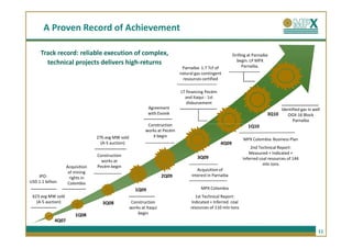 A Proven Record of Achievement

      Track record: reliable execution of complex,                                                        Drilling at Parnaiba
                                                                                                            begin. LP MPX
        technical projects delivers high-returns                                                                Parnaiba.
                                                                              Parnaíba: 1.7 Tcf of
                                                                             natural gas contingent
                                                                               resources certified

                                                                             LT financing Pecém
                                                                               and Itaqui : 1st
                                                                                disbursement
                                                              Agreement                                                             Identified gas in well
                                                              with Evonik                                                    3Q10      OGX-16 Block
                                                                                                                                          Parnaíba
                                                             Construction                                         1Q10
                                                            works at Pecém
                                  276 avg MW sold              II begin
                                                                                                                MPX Colombia: Business Plan
                                    (A-5 auction)                                                 4Q09
                                                                                                                   2nd Technical Report:
                                                                                                                  Measured + Indicated +
                                  Construction                                        3Q09                     Inferred coal resources of 144
                                    works at
                                                                                                                          mln tons
                    Acquisition   Pecém begin
                                                                                      Acquisition of
                     of mining
    IPO:                                                              2Q09         interest in Parnaiba
                      rights in
USD 1.1 billion      Colombia
                                                       1Q09                             MPX Colombia
 623 avg MW sold                                                                     1st Technical Report:
   (A-5 auction)                    3Q08             Construction                  Indicated + Inferred coal
                                                    works at Itaqui               resources of 110 mln tons
                        1Q08                            begin
             4Q07

                                                                                                                                                         11
 