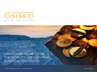 UNLOCKING VALUE FROM
THE WORLD’S TOP LOW-RISK
JUSRISDICTION ASSETS
January 14, 2020
 