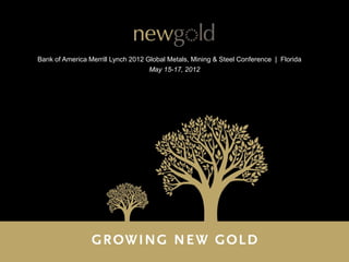Bank of America Merrill Lynch 2012 Global Metals, Mining & Steel Conference | Florida
                                    May 15-17, 2012
 