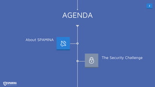 2
AGENDA
About SPAMINA
The Security Challenge
 