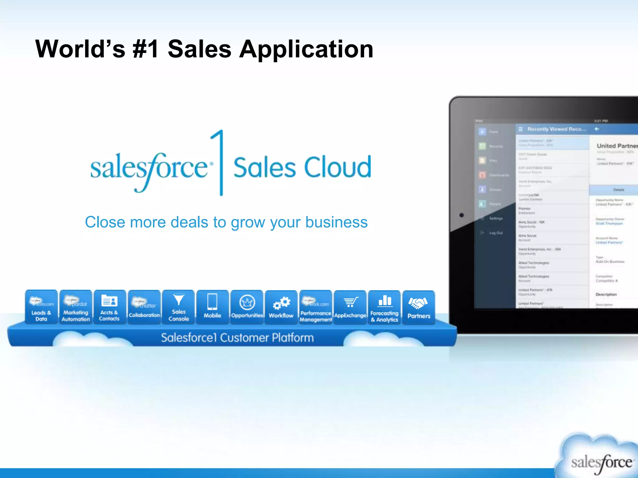 World’s #1 Sales Application
Close more deals to grow your business
 