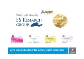 Being evaluated and awarded by independent associations
    Being evaluated and awarded by independent associations

Copyright © Mercuri International
 