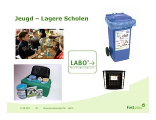Jeugd – Lagere Scholen




 01.06.2010   33   Corporate presentation NL - V2010
 