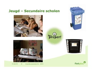 Jeugd – Secundaire scholen




 01.06.2010   34   Corporate presentation NL - V2010
 