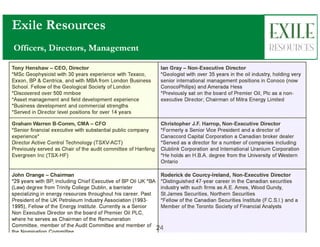 Exile Resources Autumn 2010 Presentation