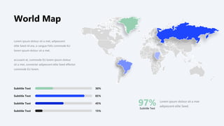 Lorem ipsum dolour sit a met, adipescent
elite Seed nil era, a cangue Felis commode EU
lorem ipsum dolour sit a met.
accusant at, commode EU lorem ipsum dolour
sit a met, connecter adipescent elite Seed effector
commode EU lorem.
Subtitle Text
Subtitle Text
Subtitle Text
Subtitle Text
85%
45%
15%
30%
Lorem ipsum dolour sit a met
adipescent elite Seed.
97%
Subtitle Text
World Map
 