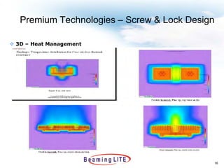 Premium Technologies – Screw & Lock Design

 3D – Heat Management




                                                16
 