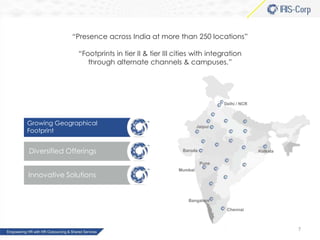 “Presence across India at more than 250 locations”
“Footprints in tier II & tier III cities with integration
through alternate channels & campuses.”

Growing Geographical
Footprint

Diversified Offerings
Innovative Solutions

7

 