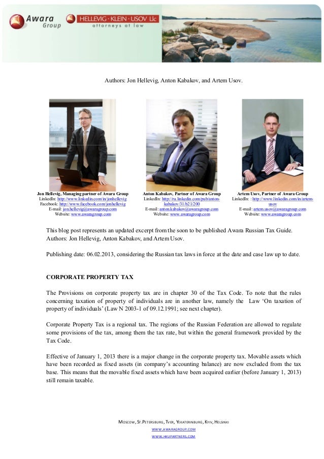 Corporate Property Tax in Russia