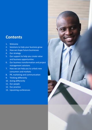 SSCG Corporate Services | 2 
Contents 
1. Welcome 
2. Solutions to help your business grow 
3. How we shape future busines...