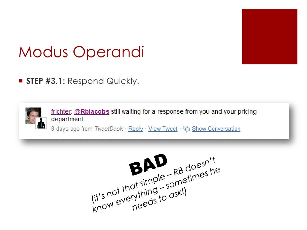 Modus Operandi STEP 3.2