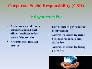 PaternalismCarroll’s Four Part DefinitionCSR encompasses the economic, legal, ethical and discretionary (philanthropic) expectations that society has of organizations at a given point in timeUnderstanding the Four Components