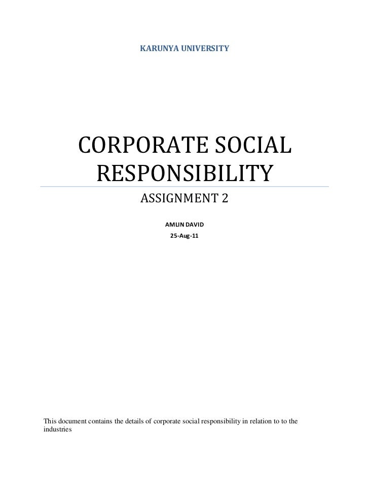 assignment on corporate social responsibility