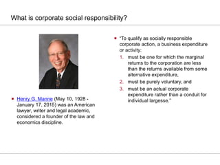 Corporate social responsibility: The policy debate | PPTX